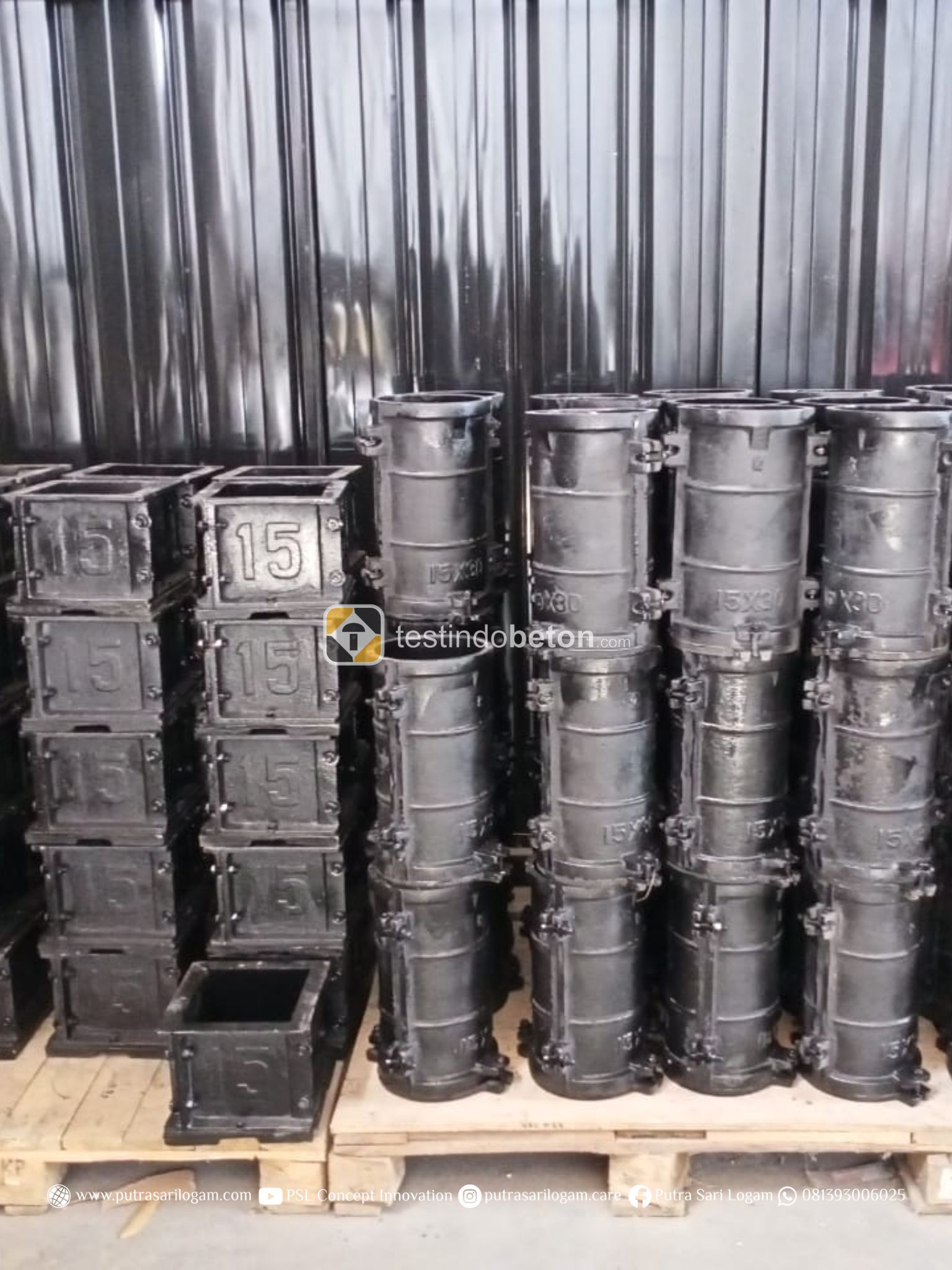 Cetakan alat uji beton.